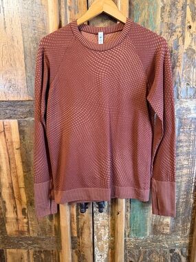 lululemon athletica Rust and Beige Striped Knit Top